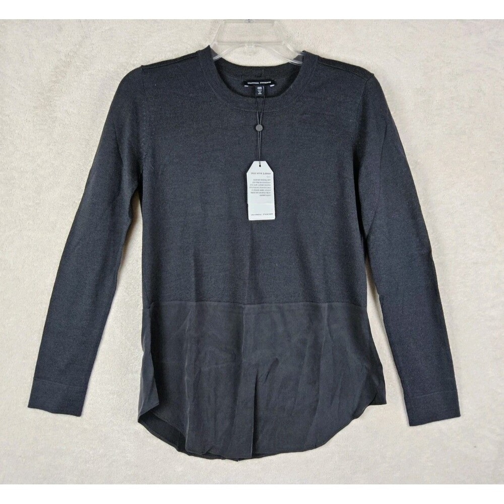 Universal Standard Women's Dalia Mixed Media Merino Wool Sweater Size 4XS (0/00)